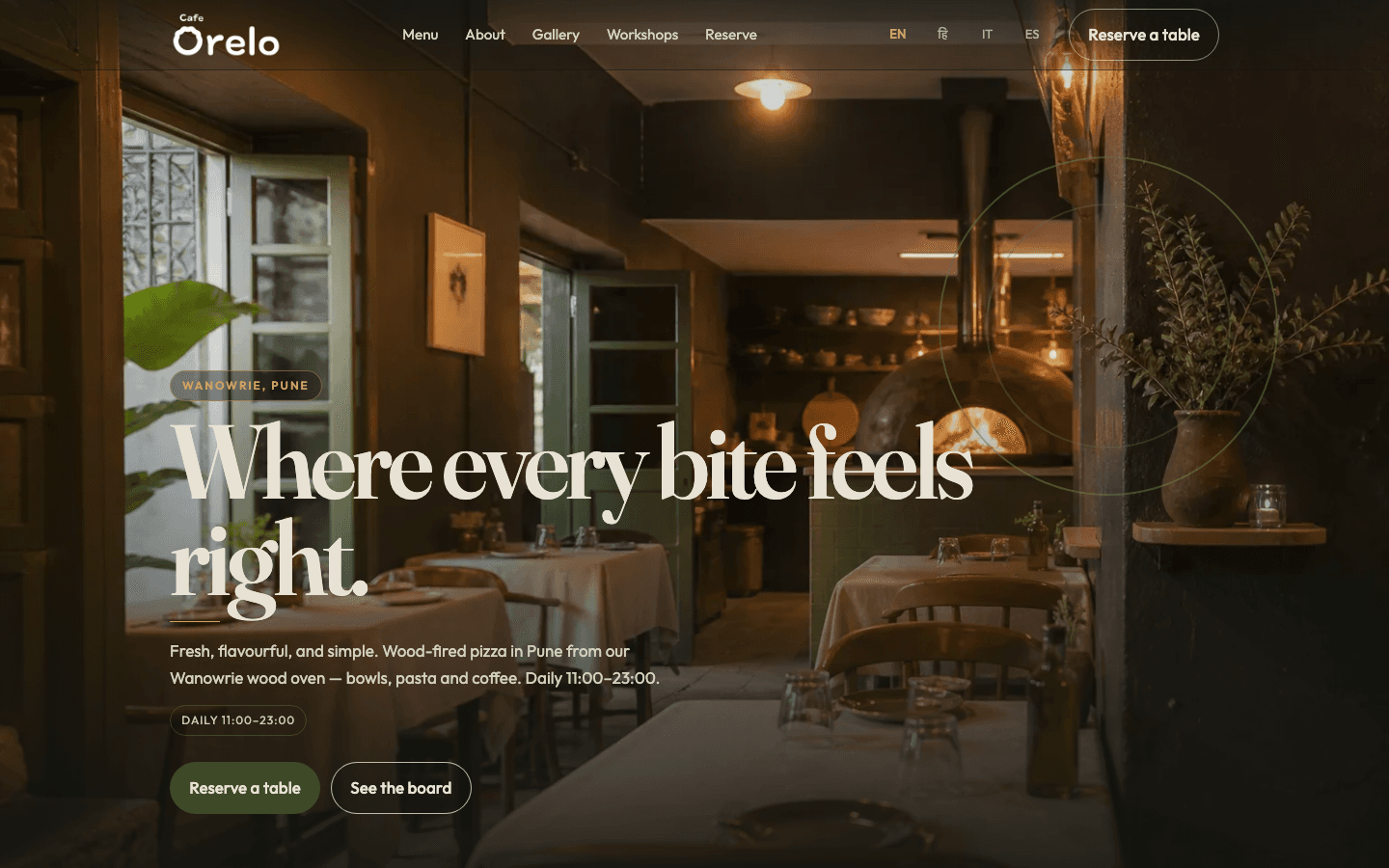 Cafe Orelo live website