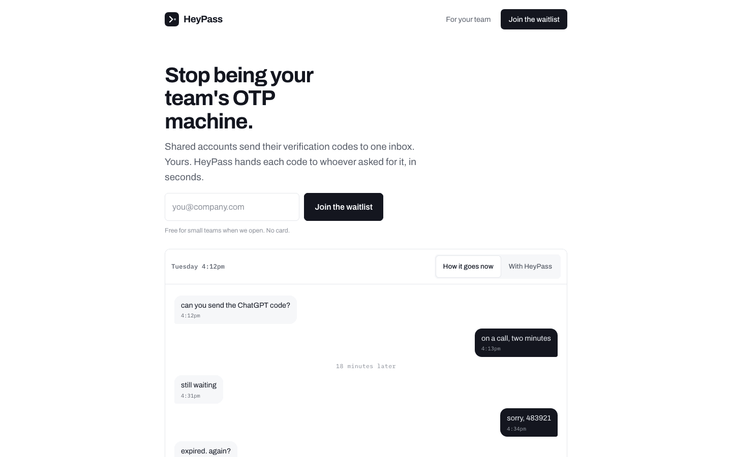 HeyPass live website