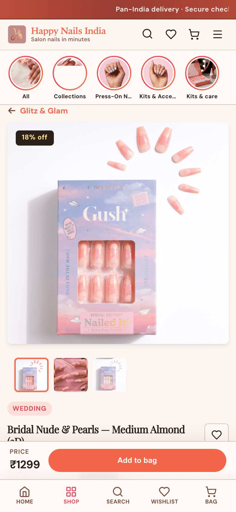 HappyNails — Bridal set on phone