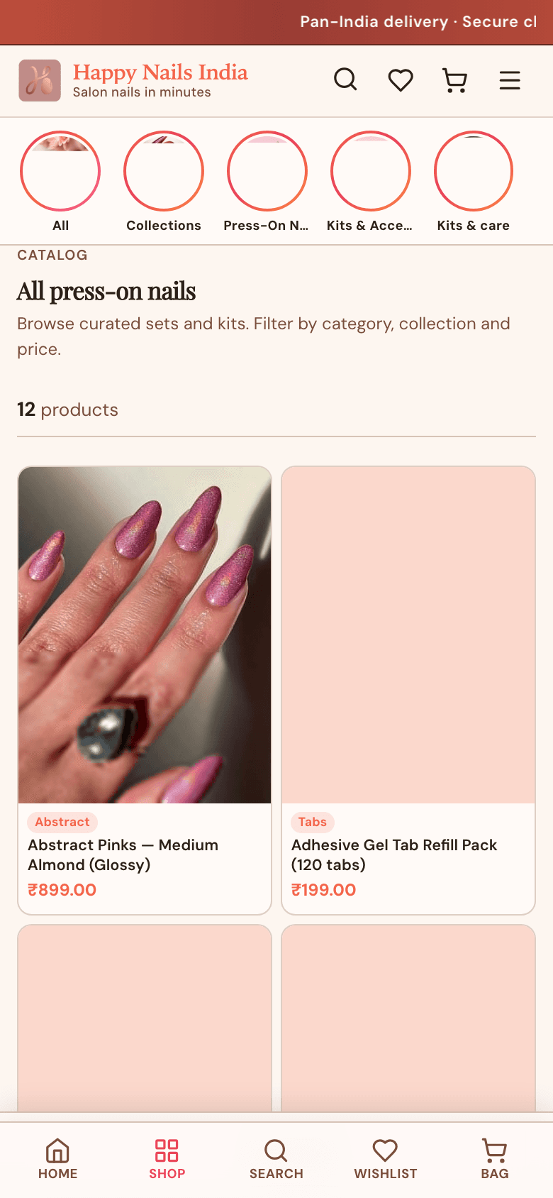 HappyNails — Mobile catalogue