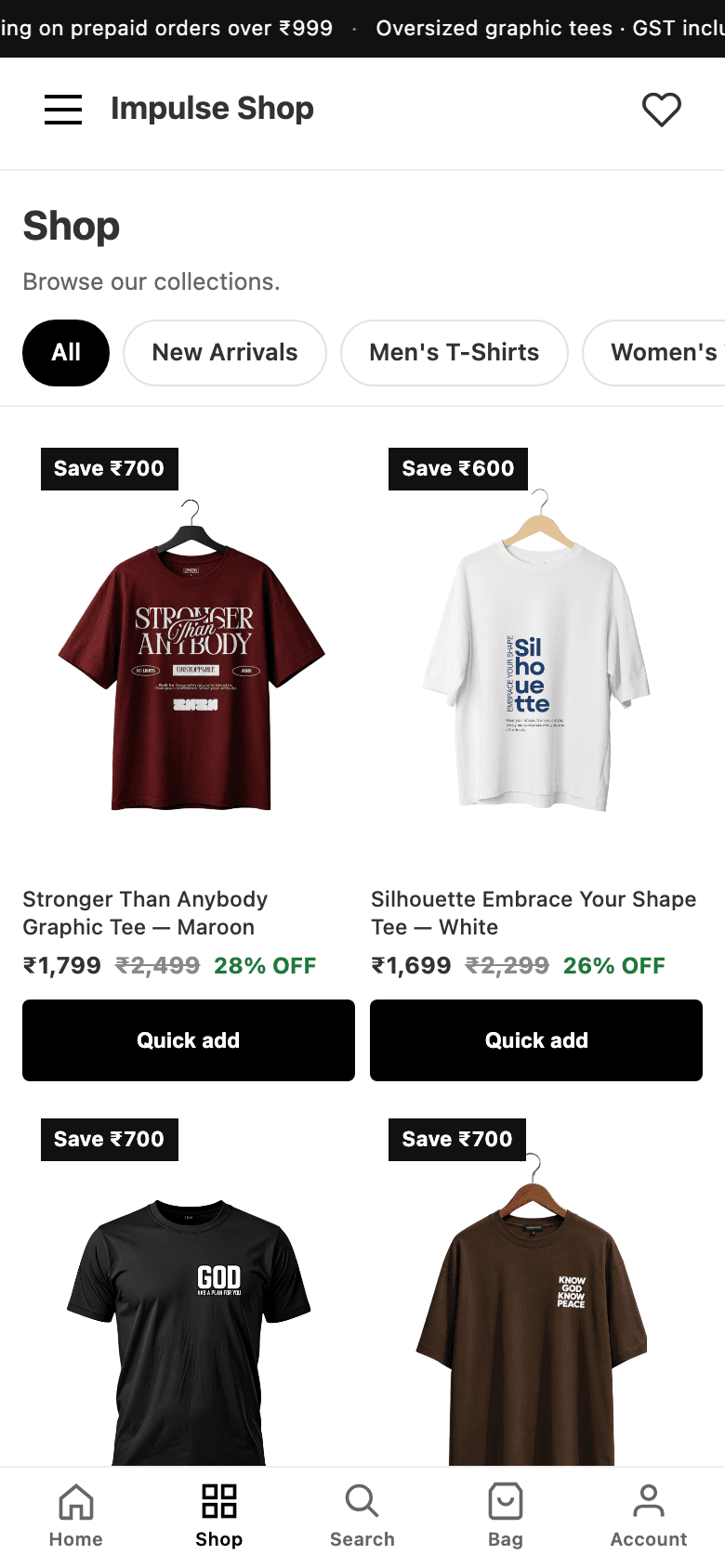Impulse Shop — Mobile shop