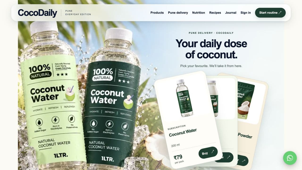 CocoDaily — Coconut Water Subscriptions for Pune