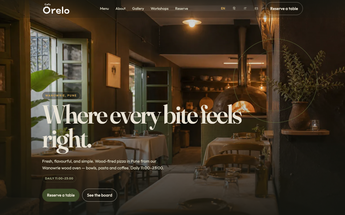 Cafe Orelo live website