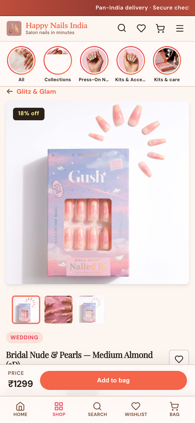 HappyNails — Bridal set on phone