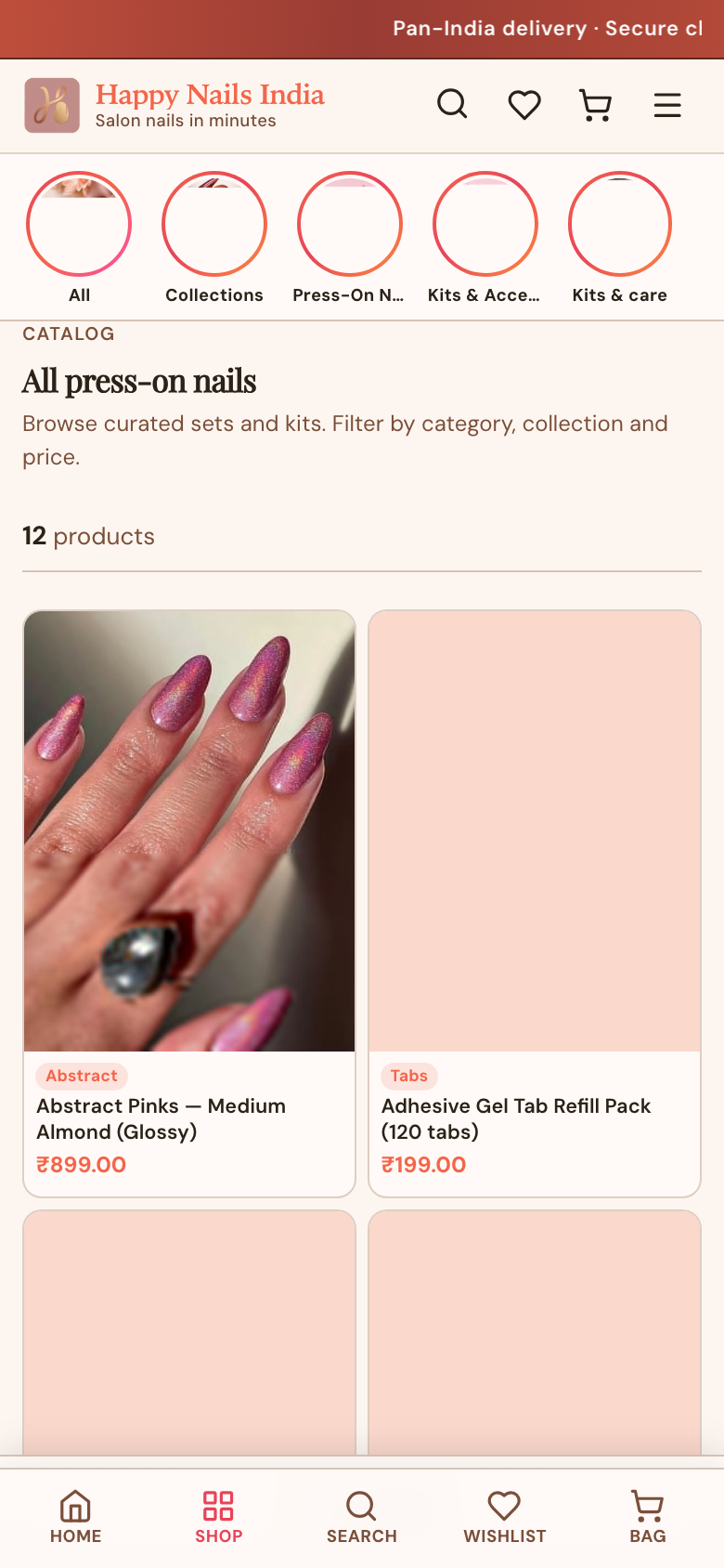 HappyNails — Mobile catalogue
