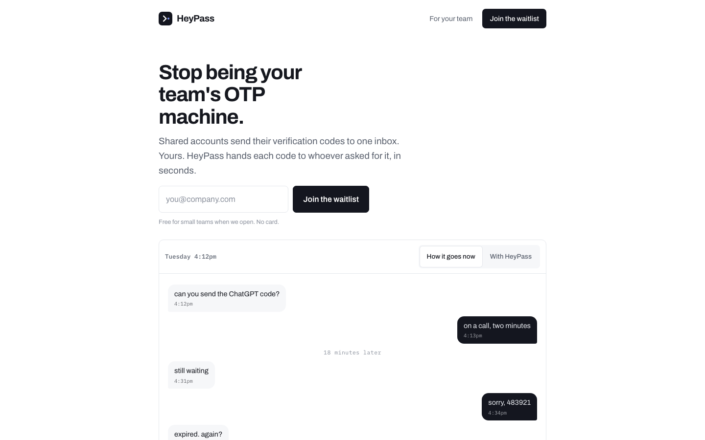 HeyPass live website