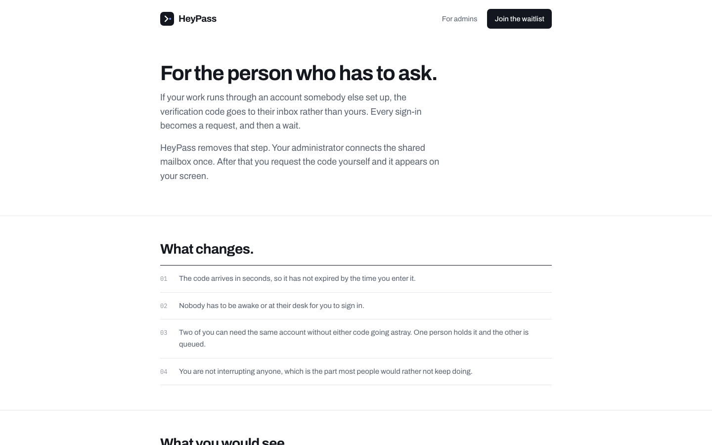 HeyPass — Requester story