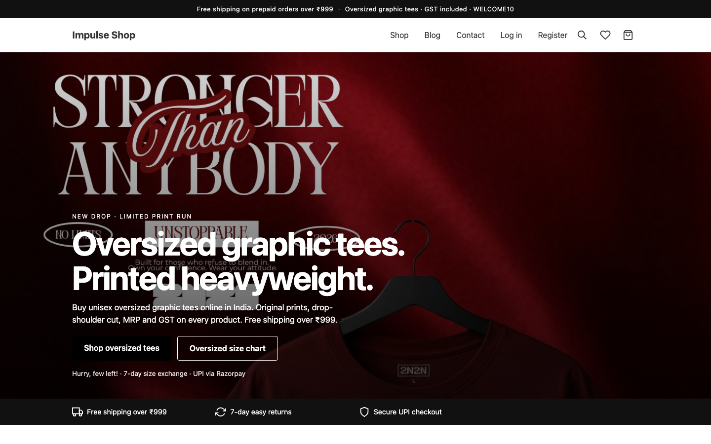 Impulse Shop live website