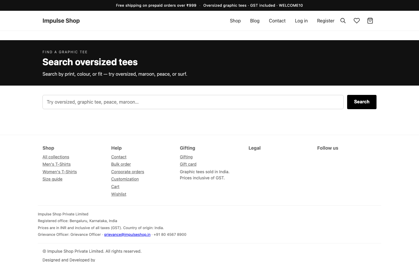 Impulse Shop — Search