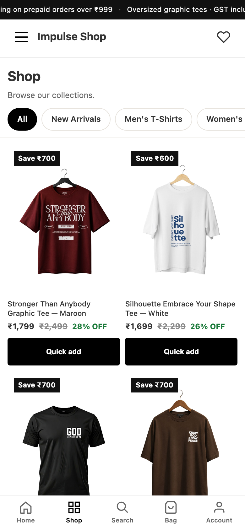 Impulse Shop — Mobile shop