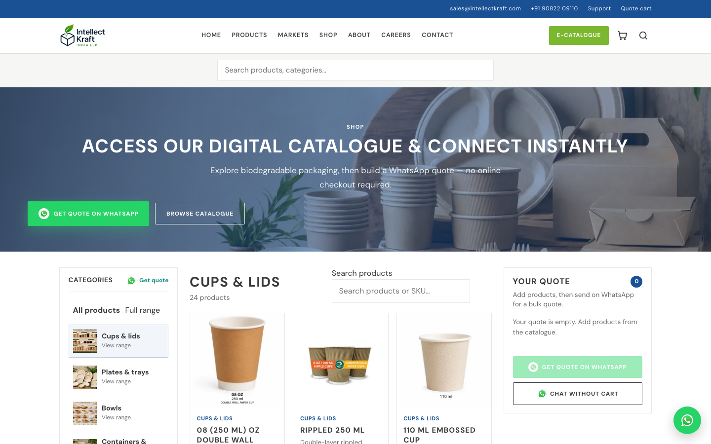 Intellect Kraft India LLP — Cups & lids