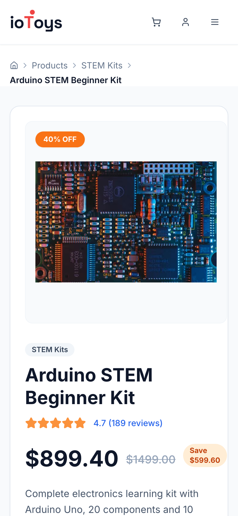 ioToys — Arduino kit on phone