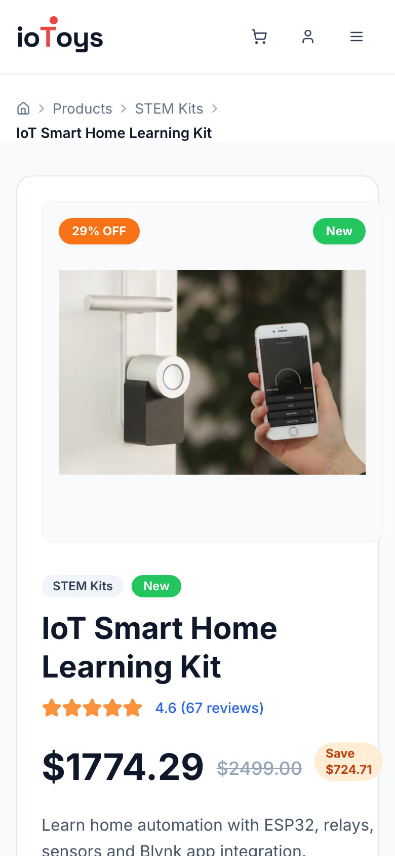 ioToys — Smart-home kit on phone