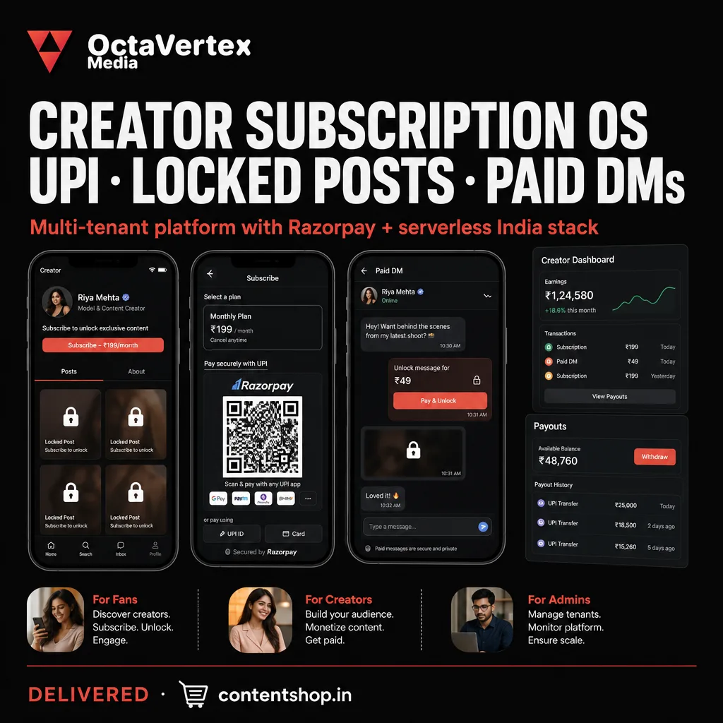 ContentShop — A UPI-First Subscription OS for Indian Creators