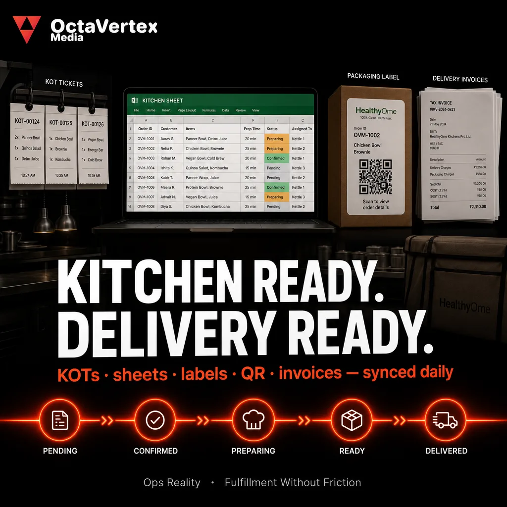 HealthyOme — A Full Cloud Kitchen OS for a Meal Subscription Brand — Kitchen ready delivery ready
