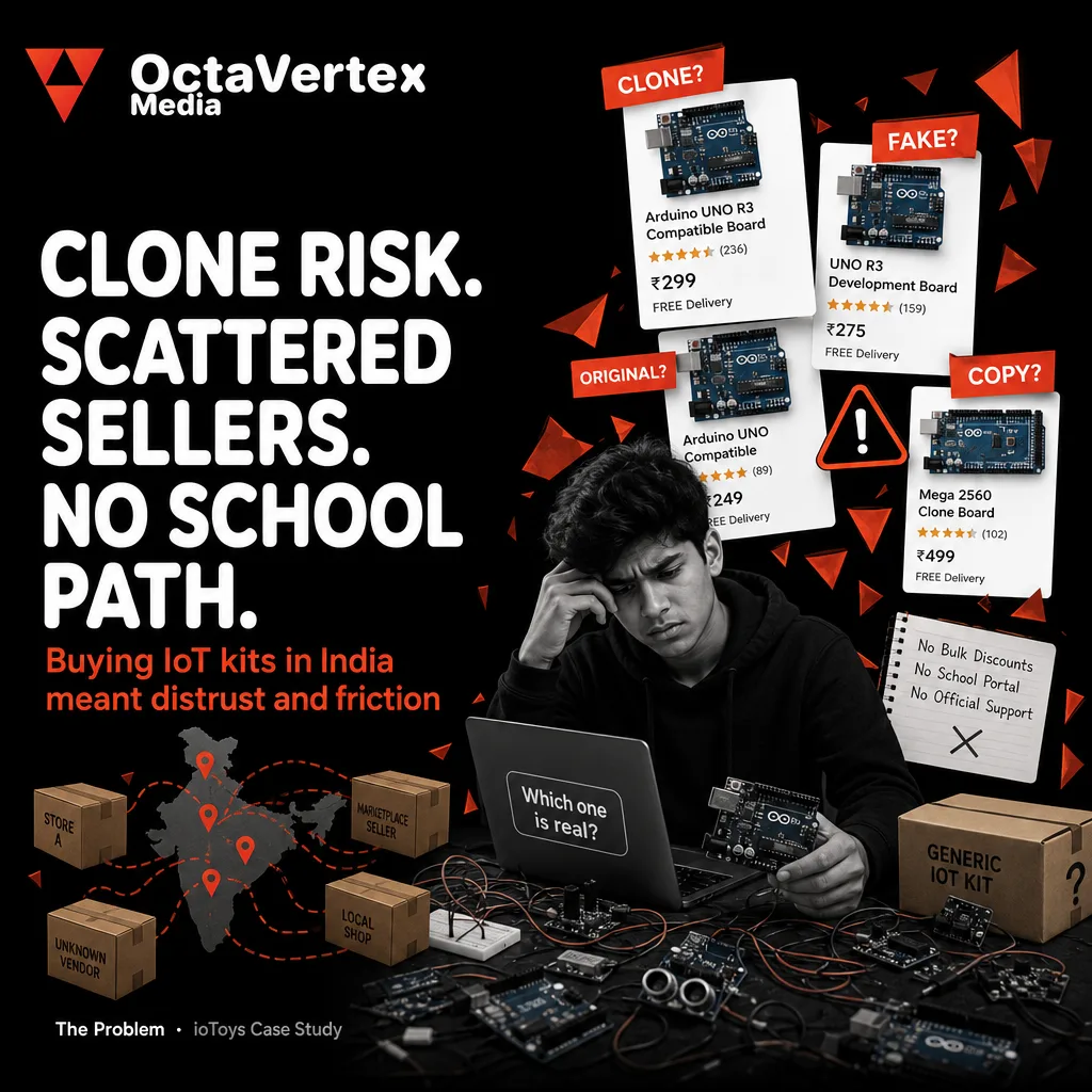 ioToys — A Trusted Commerce Stack for India's STEM & IoT Makers — Clone risk scattered