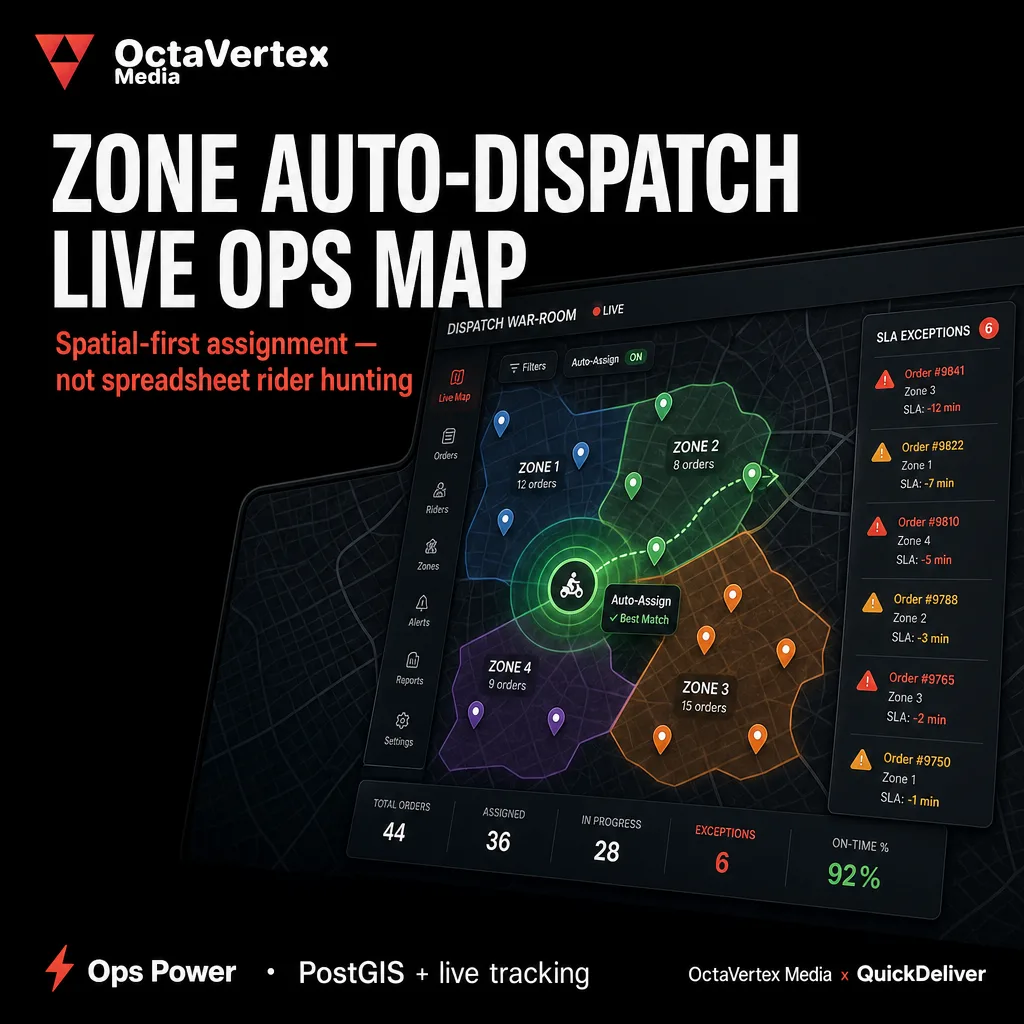 QuickDeliver — A City Logistics OS for Same-Day B2B Delivery — Zone auto dispatch