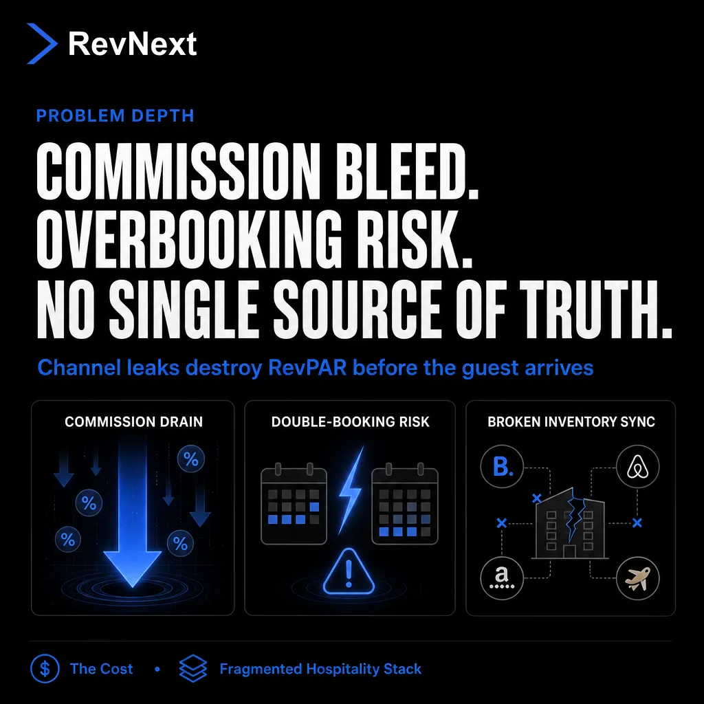 RevNext — One Modular Platform for Hotel Revenue Operations — Commission bleed