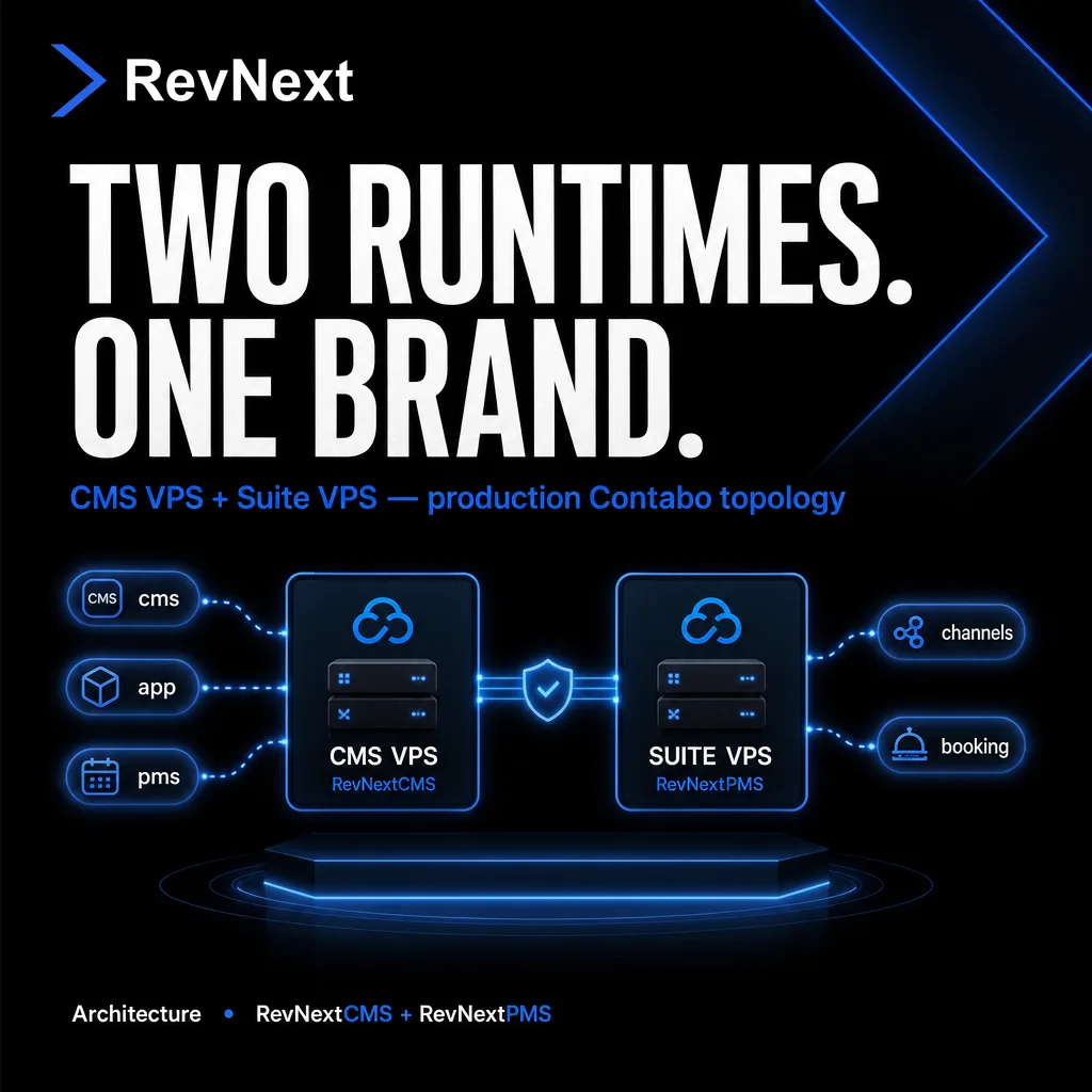 RevNext — One Modular Platform for Hotel Revenue Operations — Two runtimes