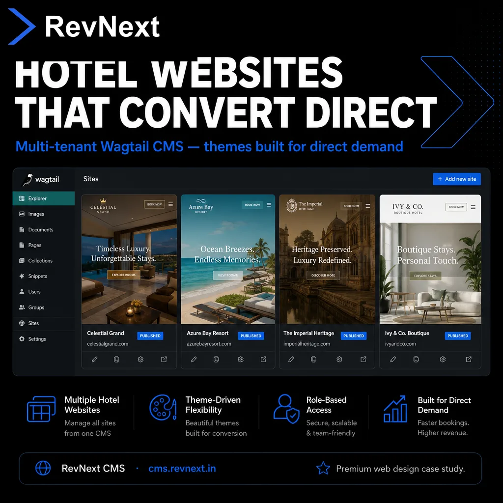 RevNext — One Modular Platform for Hotel Revenue Operations — Hotel websites