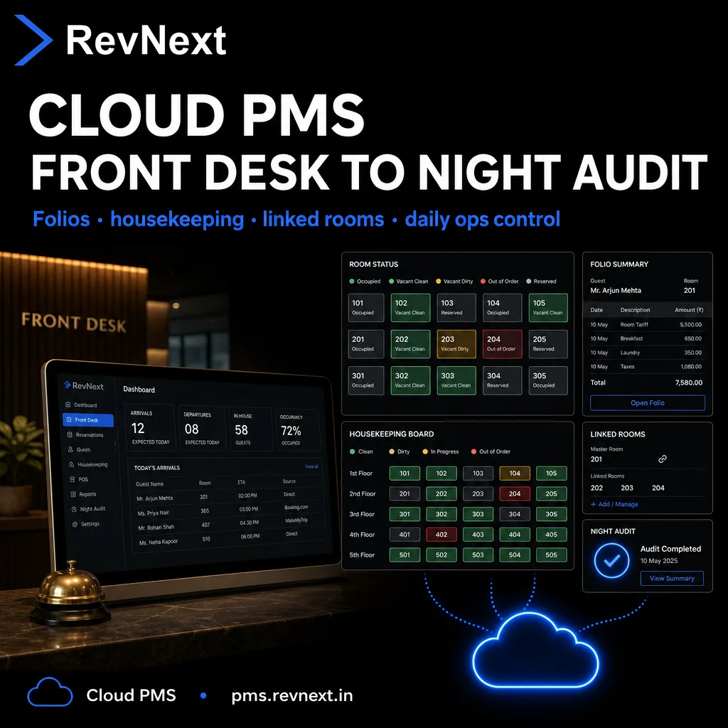RevNext — One Modular Platform for Hotel Revenue Operations — Cloud pms