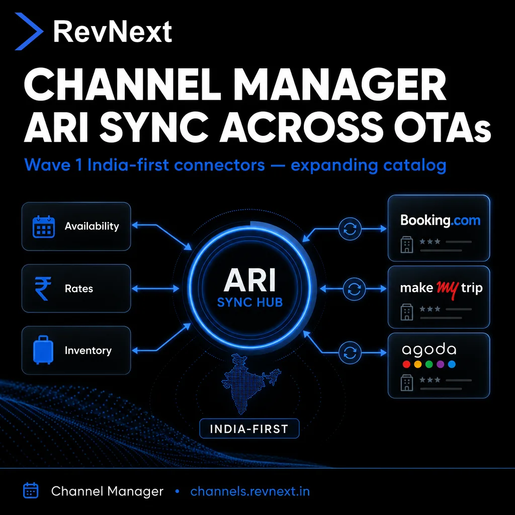 RevNext — One Modular Platform for Hotel Revenue Operations — Channel manager ari